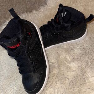Nike Black and Red Kids High-Top Sneakers